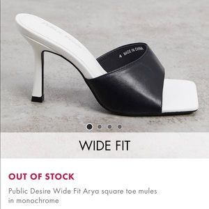 Public Desire Black & White Mules *never worn*